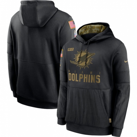 Men Miami Dolphins Nike 2020 Salute to Service Sideline Performance Pullover Hoodie Black Men Miami Dolphins Nike 2020 Salute to Service Sideline Performance Pullover Hoodie Black