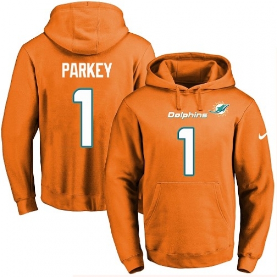 NFL Mens Nike Miami Dolphins 1 Cody Parkey Orange Name Number Pullover Hoodie NFL Mens Nike Miami Dolphins 1 Cody Parkey Orange Name Number Pullover Hoodie
