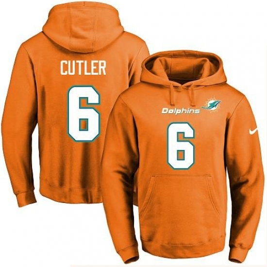 NFL Mens Nike Miami Dolphins 6 Jay Cutler Orange Name Number Pullover Hoodie NFL Mens Nike Miami Dolphins 6 Jay Cutler Orange Name Number Pullover Hoodie