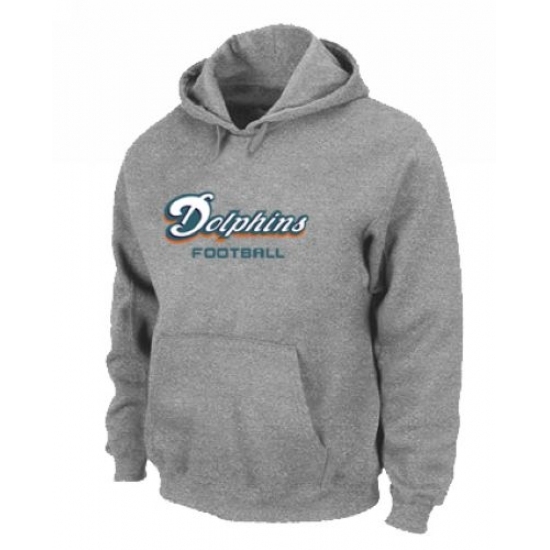 NFL Mens Nike Miami Dolphins Font Pullover Hoodie Grey NFL Mens Nike Miami Dolphins Font Pullover Hoodie Grey