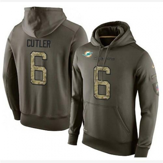 NFL Nike Miami Dolphins 6 Jay Cutler Green Salute To Service Mens Pullover Hoodie NFL Nike Miami Dolphins 6 Jay Cutler Green Salute To Service Mens Pullover Hoodie
