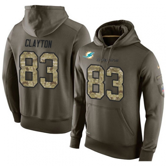 NFL Nike Miami Dolphins 83 Mark Clayton Green Salute To Service Mens Pullover Hoodie NFL Nike Miami Dolphins 83 Mark Clayton Green Salute To Service Mens Pullover Hoodie