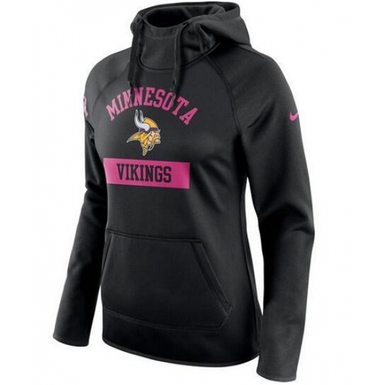 NFL Minnesota Vikings Nike Womens Breast Cancer Awareness Circuit Performance Pullover Hoodie Black NFL Minnesota Vikings Nike Womens Breast Cancer Awareness Circuit Performance Pullover Hoodie Black