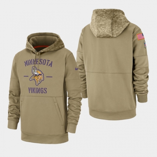 Mens Minnesota Vikings Tan 2019 Salute to Service Sideline Therma Pullover Hoodie Mens Minnesota Vikings Tan 2019 Salute to Service Sideline Therma Pullover Hoodie