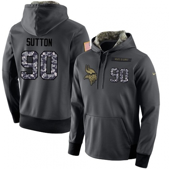 NFL Mens Nike Minnesota Vikings 90 Will Sutton Stitched Black Anthracite Salute to Service Player Performance Hoodie NFL Mens Nike Minnesota Vikings 90 Will Sutton Stitched Black Anthracite Salute to Service Player Performance Hoodie