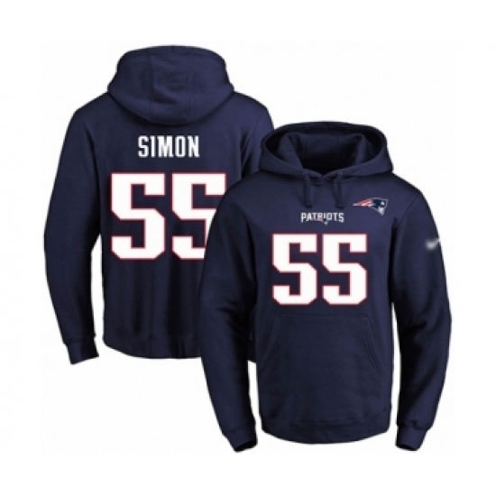 Football Mens New England Patriots 55 John Simon Navy Blue Name Number Pullover Hoodie Football Mens New England Patriots 55 John Simon Navy Blue Name Number Pullover Hoodie