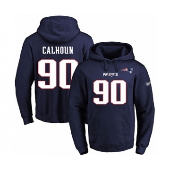 Football Mens New England Patriots 90 Shilique Calhoun Navy Blue Name Number Pullover Hoodie Football Mens New England Patriots 90 Shilique Calhoun Navy Blue Name Number Pullover Hoodie