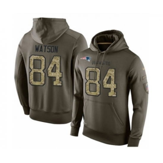 Football New England Patriots 84 Benjamin Watson Green Salute To Service Mens Pullover Hoodie Football New England Patriots 84 Benjamin Watson Green Salute To Service Mens Pullover Hoodie