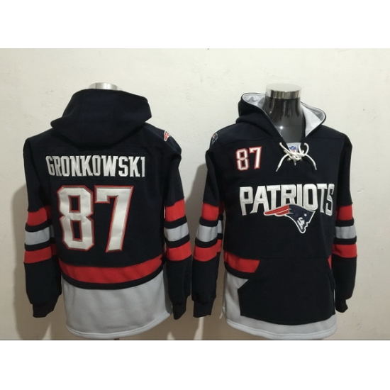 Men Nike New England Patriots Rob Gronkowski 87 NFL Winter Thick Hoodie Men Nike New England Patriots Rob Gronkowski 87 NFL Winter Thick Hoodie