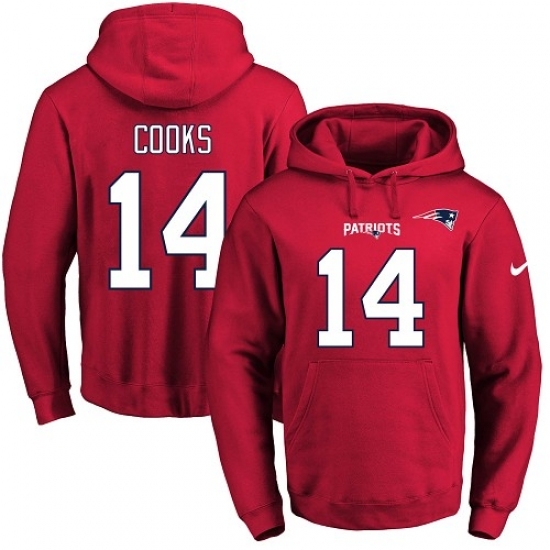 NFL Mens Nike New England Patriots 14 Brandin Cooks Red Name Number Pullover Hoodie NFL Mens Nike New England Patriots 14 Brandin Cooks Red Name Number Pullover Hoodie