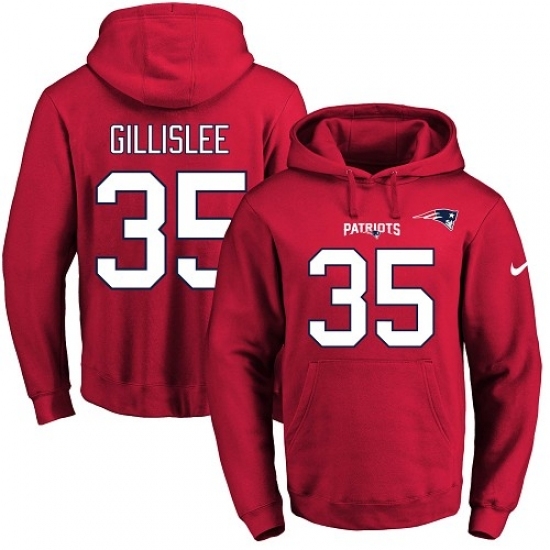 NFL Mens Nike New England Patriots 35 Mike Gillislee Red Name Number Pullover Hoodie NFL Mens Nike New England Patriots 35 Mike Gillislee Red Name Number Pullover Hoodie