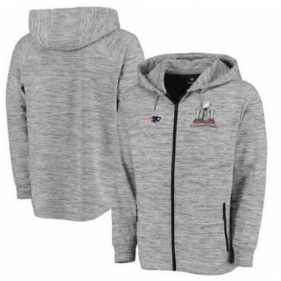 NFL New England Patriots Pro Line by Fanatics Branded Super Bowl LI Champions Left Tackle Space Dye Full Zip Hoodie Heathered Gray NFL New England Patriots Pro Line by Fanatics Branded Super Bowl LI Champions Left Tackle Space Dye Full Zip Hoodie Heathered Gray
