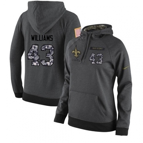 NFL Womens Nike New Orleans Saints 43 Marcus Williams Stitched Black Anthracite Salute to Service Player Performance Hoodie NFL Womens Nike New Orleans Saints 43 Marcus Williams Stitched Black Anthracite Salute to Service Player Performance Hoodie