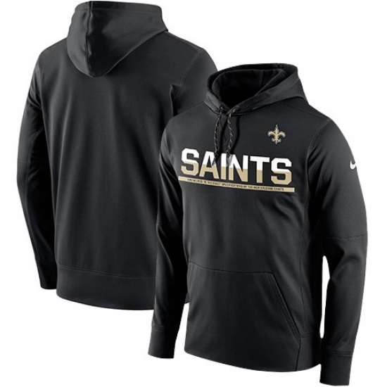 NFL Mens New Orleans Saints Nike Black Sideline Circuit Pullover Performance Hoodie NFL Mens New Orleans Saints Nike Black Sideline Circuit Pullover Performance Hoodie