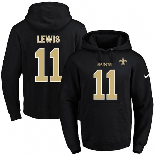 NFL Mens Nike New Orleans Saints 11 Tommylee Lewis Black Name Number Pullover Hoodie NFL Mens Nike New Orleans Saints 11 Tommylee Lewis Black Name Number Pullover Hoodie