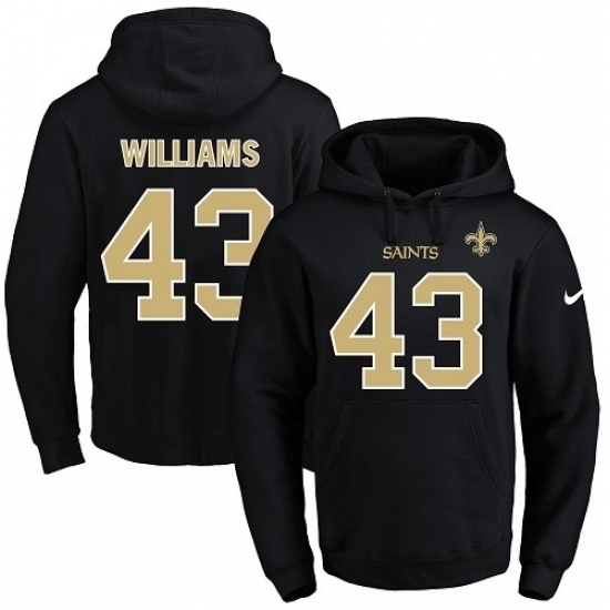 NFL Mens Nike New Orleans Saints 43 Marcus Williams Black Name Number Pullover Hoodie NFL Mens Nike New Orleans Saints 43 Marcus Williams Black Name Number Pullover Hoodie