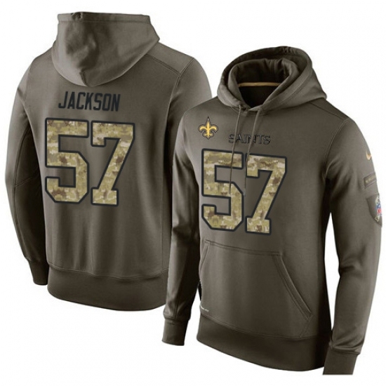 NFL Nike New Orleans Saints 57 Rickey Jackson Green Salute To Service Mens Pullover Hoodie NFL Nike New Orleans Saints 57 Rickey Jackson Green Salute To Service Mens Pullover Hoodie