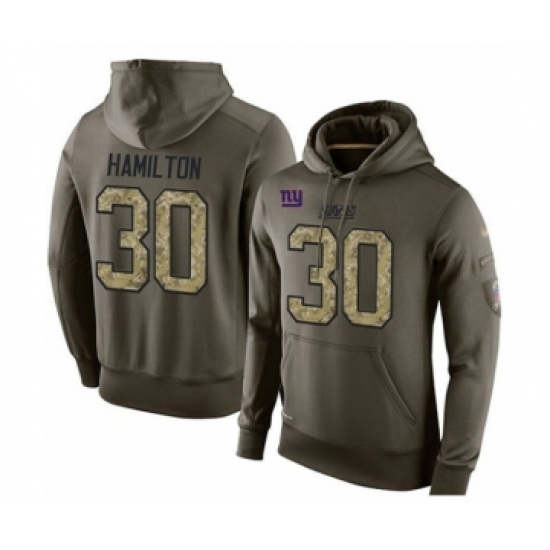 Football Mens New York Giants 30 Antonio Hamilton Green Salute To Service Pullover Hoodie Football Mens New York Giants 30 Antonio Hamilton Green Salute To Service Pullover Hoodie