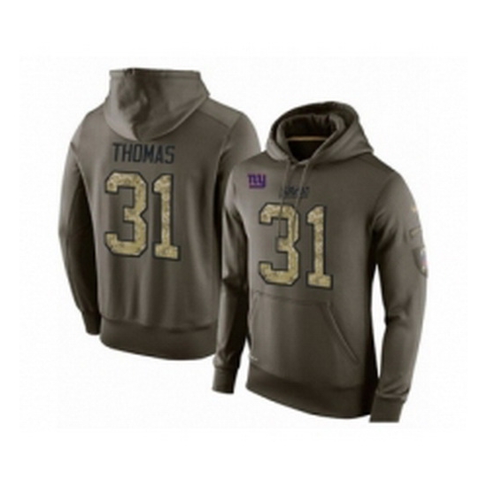 Football Mens New York Giants 31 Michael Thomas Green Salute To Service Pullover Hoodie Football Mens New York Giants 31 Michael Thomas Green Salute To Service Pullover Hoodie