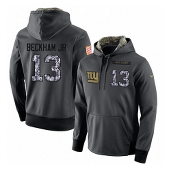 NFL Mens Nike New York Giants 13 Odell Beckham Jr Stitched Black Anthracite Salute to Service Player Performance Hoodie NFL Mens Nike New York Giants 13 Odell Beckham Jr Stitched Black Anthracite Salute to Service Player Performance Hoodie