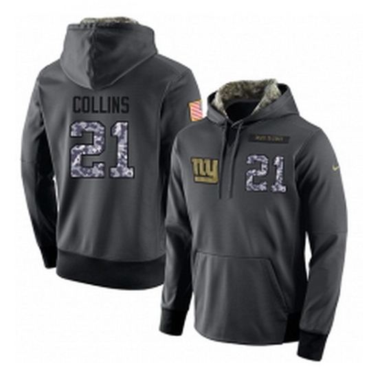 NFL Mens Nike New York Giants 21 Landon Collins Stitched Black Anthracite Salute to Service Player Performance Hoodie NFL Mens Nike New York Giants 21 Landon Collins Stitched Black Anthracite Salute to Service Player Performance Hoodie