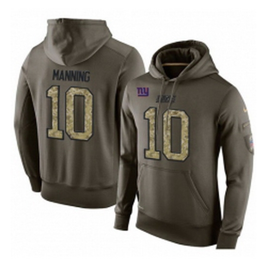 NFL Nike New York Giants 10 Eli Manning Green Salute To Service Mens Pullover Hoodie NFL Nike New York Giants 10 Eli Manning Green Salute To Service Mens Pullover Hoodie