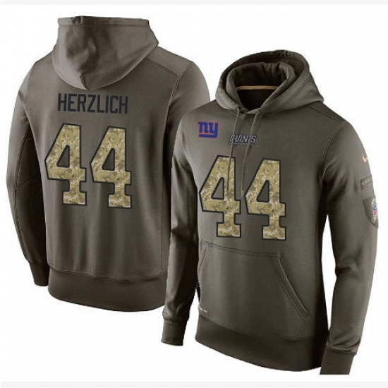 NFL Nike New York Giants 44 Mark Herzlich Green Salute To Service Mens Pullover Hoodie NFL Nike New York Giants 44 Mark Herzlich Green Salute To Service Mens Pullover Hoodie