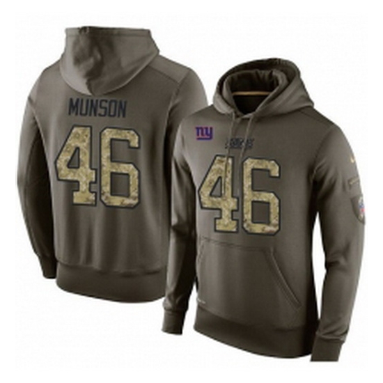 NFL Nike New York Giants 46 Calvin Munson Green Salute To Service Mens Pullover Hoodie NFL Nike New York Giants 46 Calvin Munson Green Salute To Service Mens Pullover Hoodie