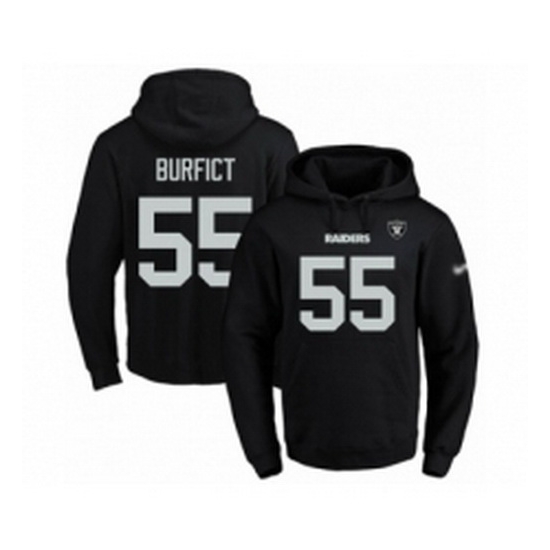 Football Mens Oakland Raiders 55 Vontaze Burfict Black Name Number Pullover Hoodie Football Mens Oakland Raiders 55 Vontaze Burfict Black Name Number Pullover Hoodie