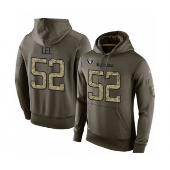 Football Oakland Raiders 52 Marquel Lee Green Salute To Service Mens Pullover Hoodie Football Oakland Raiders 52 Marquel Lee Green Salute To Service Mens Pullover Hoodie