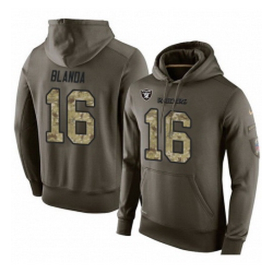 NFL Nike Oakland Raiders 16 George Blanda Green Salute To Service Mens Pullover Hoodie NFL Nike Oakland Raiders 16 George Blanda Green Salute To Service Mens Pullover Hoodie