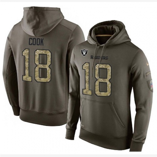 NFL Nike Oakland Raiders 18 Connor Cook Green Salute To Service Mens Pullover Hoodie NFL Nike Oakland Raiders 18 Connor Cook Green Salute To Service Mens Pullover Hoodie
