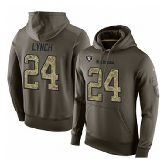 NFL Nike Oakland Raiders 24 Marshawn Lynch Green Salute To Service Mens Pullover Hoodie NFL Nike Oakland Raiders 24 Marshawn Lynch Green Salute To Service Mens Pullover Hoodie