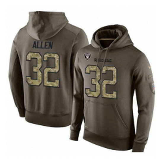 NFL Nike Oakland Raiders 32 Marcus Allen Green Salute To Service Mens Pullover Hoodie NFL Nike Oakland Raiders 32 Marcus Allen Green Salute To Service Mens Pullover Hoodie