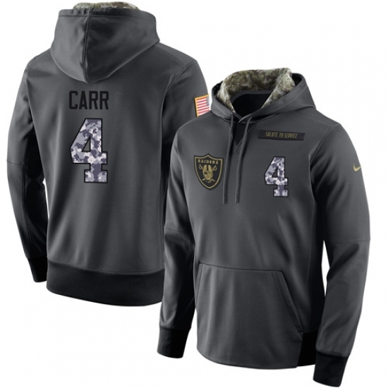 NFL Nike Oakland Raiders 4 Derek Carr Stitched Black Anthracite Salute to Service Player Performance Hoodie NFL Nike Oakland Raiders 4 Derek Carr Stitched Black Anthracite Salute to Service Player Performance Hoodie