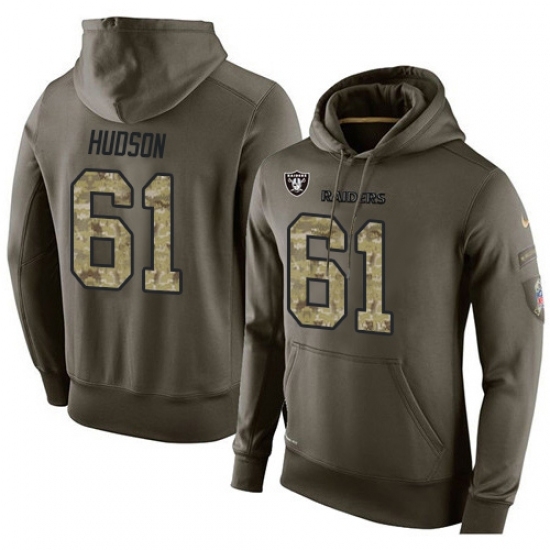 NFL Nike Oakland Raiders 61 Rodney Hudson Green Salute To Service Mens Pullover Hoodie NFL Nike Oakland Raiders 61 Rodney Hudson Green Salute To Service Mens Pullover Hoodie