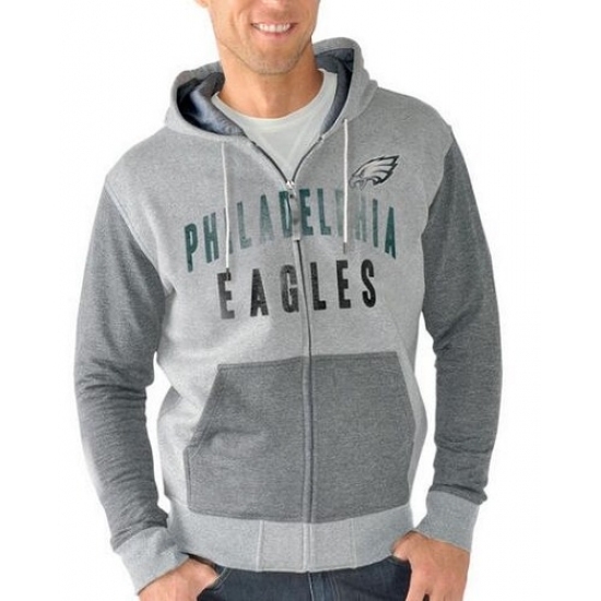 NFL Philadelphia Eagles G III Sports by Carl Banks Safety Tri Blend Full Zip Hoodie Heathered Gray NFL Philadelphia Eagles G III Sports by Carl Banks Safety Tri Blend Full Zip Hoodie Heathered Gray