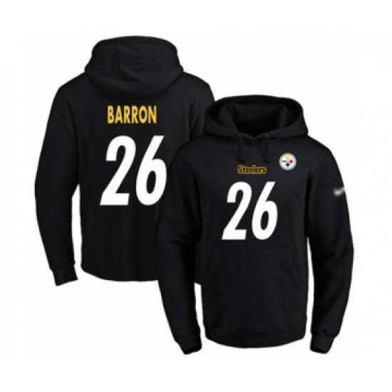 Football Mens Pittsburgh Steelers 26 Mark Barron Black Name Number Pullover Hoodie Football Mens Pittsburgh Steelers 26 Mark Barron Black Name Number Pullover Hoodie