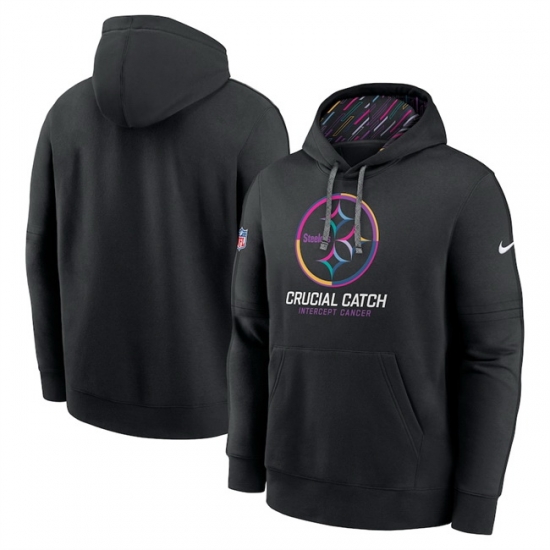 Men Pittsburgh Steelers Black 2024 Crucial Catch Club Pullover Hoodie Men Pittsburgh Steelers Black 2024 Crucial Catch Club Pullover Hoodie