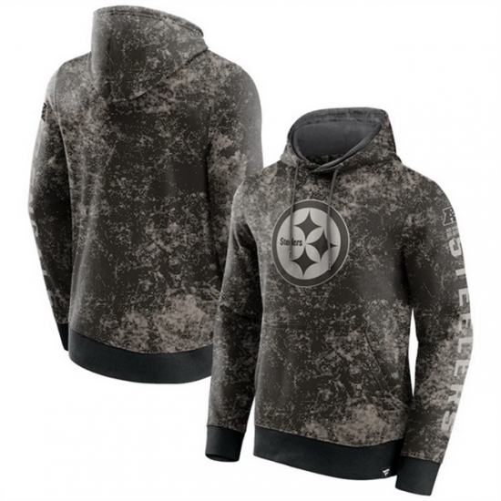 Men Pittsburgh Steelers Black Gray Blackout Tonal Pullover Hoodie Men Pittsburgh Steelers Black Gray Blackout Tonal Pullover Hoodie