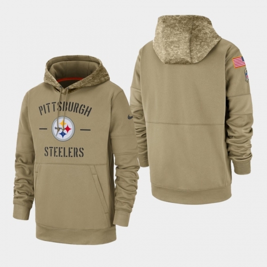 Mens Pittsburgh Steelers Tan 2019 Salute to Service Sideline Therma Pullover Hoodie Mens Pittsburgh Steelers Tan 2019 Salute to Service Sideline Therma Pullover Hoodie