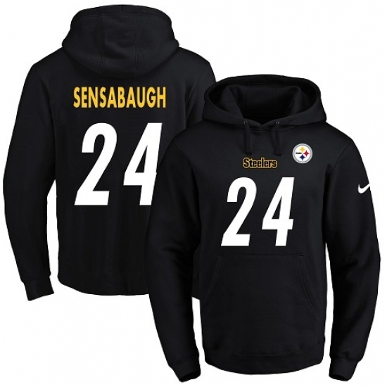 NFL Mens Nike Pittsburgh Steelers 24 Coty Sensabaugh Black Name Number Pullover Hoodie NFL Mens Nike Pittsburgh Steelers 24 Coty Sensabaugh Black Name Number Pullover Hoodie