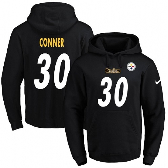 NFL Mens Nike Pittsburgh Steelers 30 James Conner Black Name Number Pullover Hoodie NFL Mens Nike Pittsburgh Steelers 30 James Conner Black Name Number Pullover Hoodie