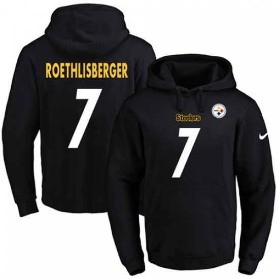 NFL Mens Nike Pittsburgh Steelers 7 Ben Roethlisberger Black Name Number Pullover Hoodie NFL Mens Nike Pittsburgh Steelers 7 Ben Roethlisberger Black Name Number Pullover Hoodie
