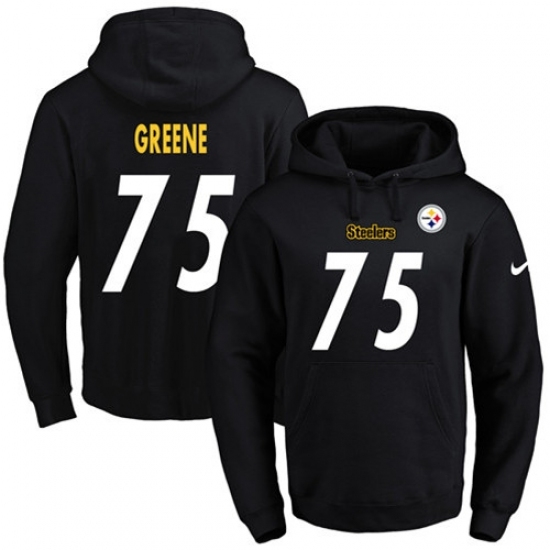 NFL Mens Nike Pittsburgh Steelers 75 Joe Greene Black Name Number Pullover Hoodie NFL Mens Nike Pittsburgh Steelers 75 Joe Greene Black Name Number Pullover Hoodie