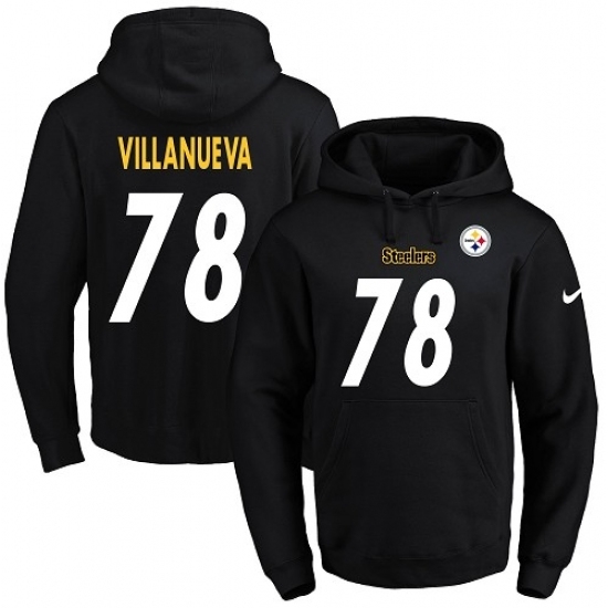 NFL Mens Nike Pittsburgh Steelers 78 Alejandro Villanueva Black Name Number Pullover Hoodie NFL Mens Nike Pittsburgh Steelers 78 Alejandro Villanueva Black Name Number Pullover Hoodie