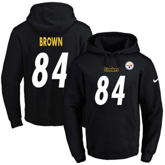 NFL Mens Nike Pittsburgh Steelers 84 Antonio Brown Black Name Number Pullover Hoodie NFL Mens Nike Pittsburgh Steelers 84 Antonio Brown Black Name Number Pullover Hoodie