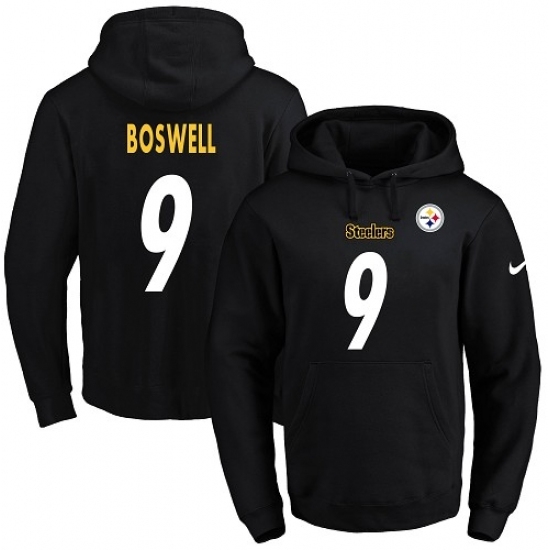 NFL Mens Nike Pittsburgh Steelers 9 Chris Boswell Black Name Number Pullover Hoodie NFL Mens Nike Pittsburgh Steelers 9 Chris Boswell Black Name Number Pullover Hoodie