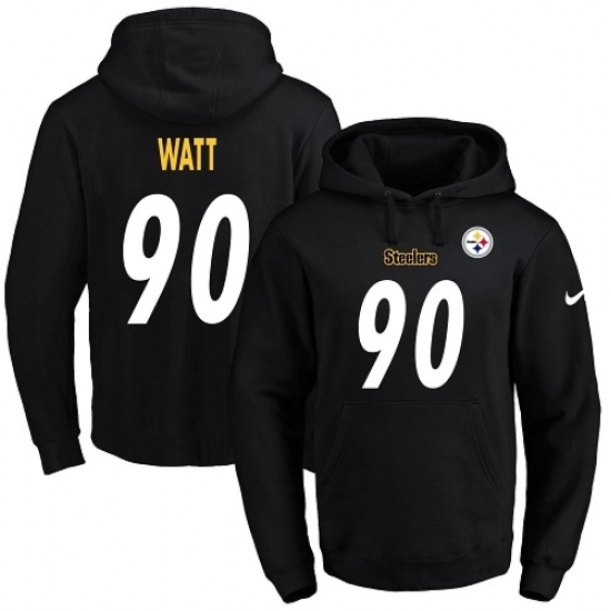 NFL Mens Nike Pittsburgh Steelers 90 T J Watt Black Name Number Pullover Hoodie NFL Mens Nike Pittsburgh Steelers 90 T J Watt Black Name Number Pullover Hoodie