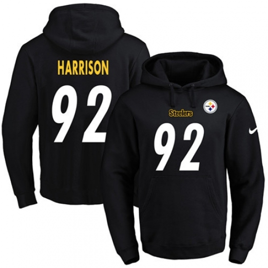 NFL Mens Nike Pittsburgh Steelers 92 James Harrison Black Name Number Pullover Hoodie NFL Mens Nike Pittsburgh Steelers 92 James Harrison Black Name Number Pullover Hoodie